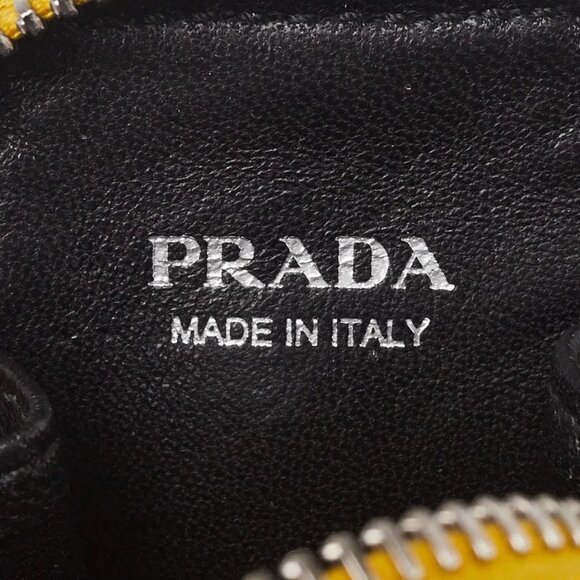 Prada Yellow Leather Triangle Logo Crossbody Bag - Picture 12 of 12